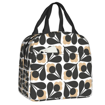 Ljetna torba za ručak s izoliranom stabljikom cvijeta za žene Skandinavska geometrijska rashladna toplinska kutija za ručak za višekratnu upotrebu