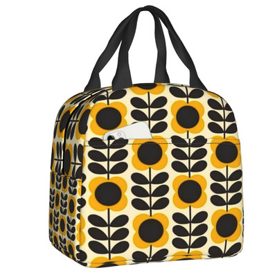 Ljetna torba za ručak s izoliranom stabljikom cvijeta za žene Skandinavska geometrijska rashladna toplinska kutija za ručak za višekratnu upotrebu