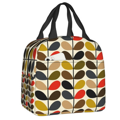 Ljetna torba za ručak s izoliranom stabljikom cvijeta za žene Skandinavska geometrijska rashladna toplinska kutija za ručak za višekratnu upotrebu