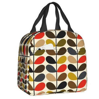 Ljetna torba za ručak s izoliranom stabljikom cvijeta za žene Skandinavska geometrijska rashladna toplinska kutija za ručak za višekratnu upotrebu