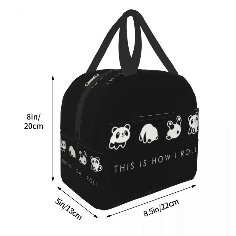 Panda opakovane použiteľné obedárové boxy pre ženy, nepriepustné, červená panda, tepelne chladiace, izolované, obedár, kancelárska práca