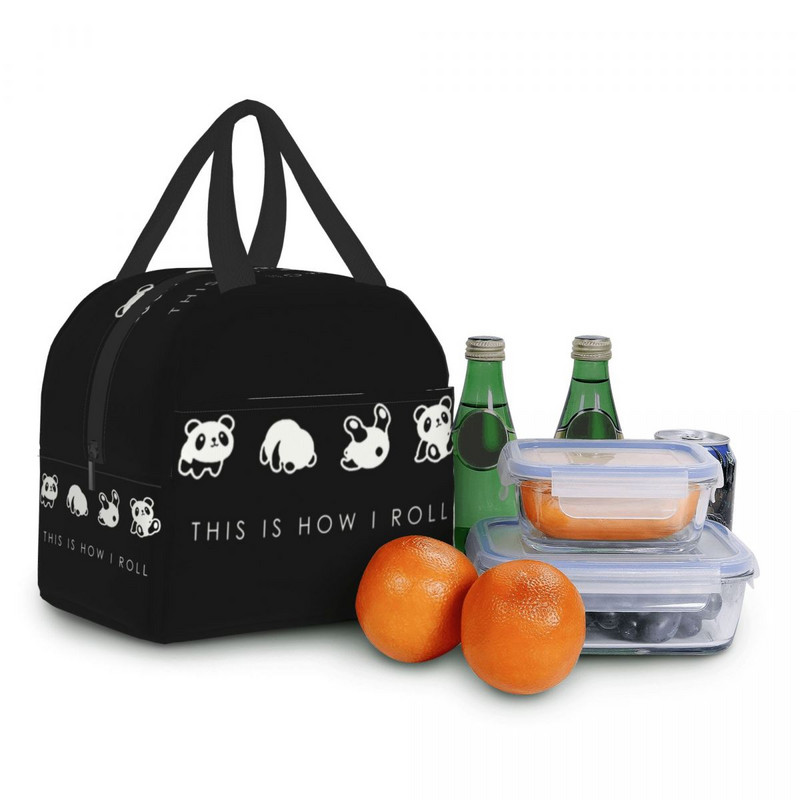 Panda opakovane použiteľné obedárové boxy pre ženy, nepriepustné, červená panda, tepelne chladiace, izolované, obedár, kancelárska práca