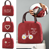 Daisy Print saldējuma aukstuma maisiņi pusdienu soma Pārnēsājama izolēta Bento Tote termiskā skolas pārtikas uzglabāšanas maisiņš skolotāja dāvanu rokassomiņa
