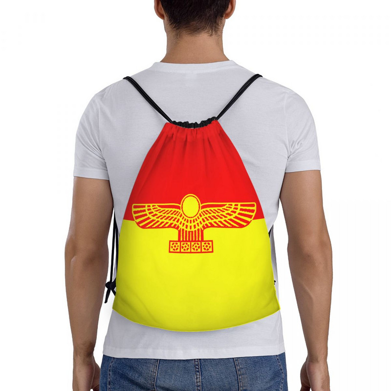 Prilagođene aramejske zastave Suryoyo torbe s uzicom za kupnju Ruksaci za jogu Muškarci Žene Drevni Aram Sportska torba za teretanu