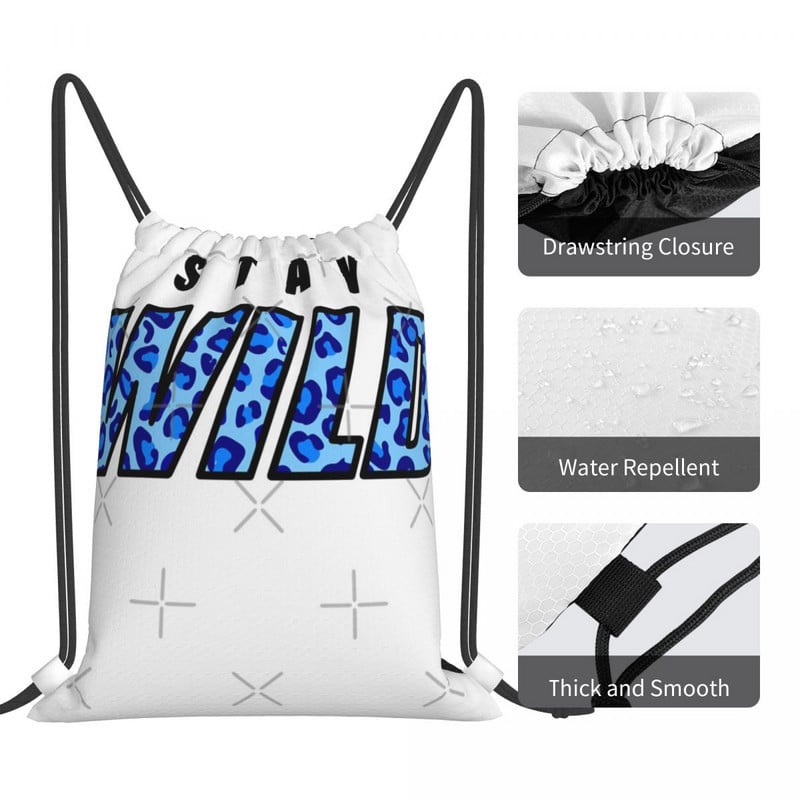 Stay Wild Merch 1 Tašky so sťahovacou šnúrkou Batohy Školská dámska taška Detský batoh Malá látková taška