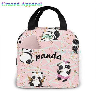Pink Cute Panda Thermal Bento Kutija za ručak Kawaii Torbe za ručak Mali spremnici za grickalice Torba Kutije za ručak Izolirani paket leda