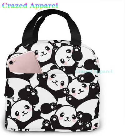 Pink Cute Panda Thermal Bento Kutija za ručak Kawaii Torbe za ručak Mali spremnici za grickalice Torba Kutije za ručak Izolirani paket leda