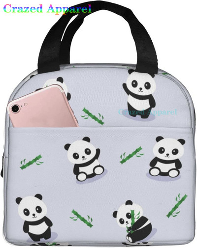 Pink Cute Panda Thermal Bento Kutija za ručak Kawaii Torbe za ručak Mali spremnici za grickalice Torba Kutije za ručak Izolirani paket leda