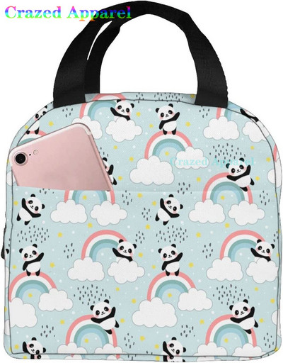 Pink Cute Panda Thermal Bento Kutija za ručak Kawaii Torbe za ručak Mali spremnici za grickalice Torba Kutije za ručak Izolirani paket leda