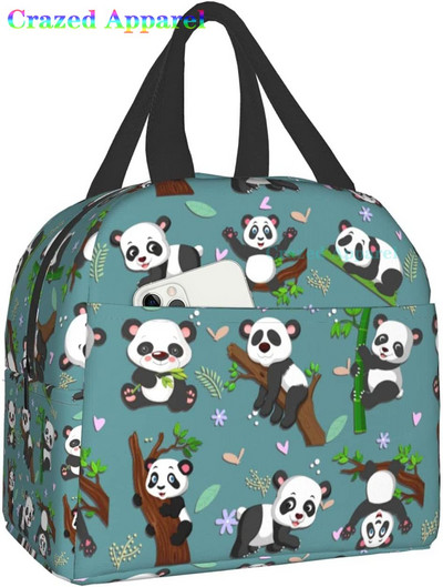 Pink Cute Panda Thermal Bento Kutija za ručak Kawaii Torbe za ručak Mali spremnici za grickalice Torba Kutije za ručak Izolirani paket leda