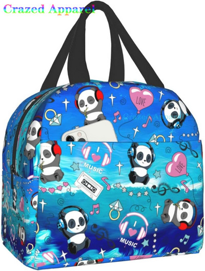 Pink Cute Panda Thermal Bento Kutija za ručak Kawaii Torbe za ručak Mali spremnici za grickalice Torba Kutije za ručak Izolirani paket leda