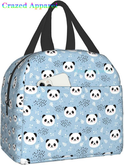 Pink Cute Panda Thermal Bento Kutija za ručak Kawaii Torbe za ručak Mali spremnici za grickalice Torba Kutije za ručak Izolirani paket leda