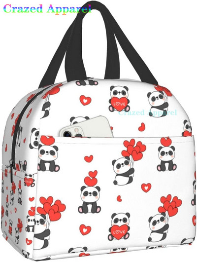 Pink Cute Panda Thermal Bento Kutija za ručak Kawaii Torbe za ručak Mali spremnici za grickalice Torba Kutije za ručak Izolirani paket leda