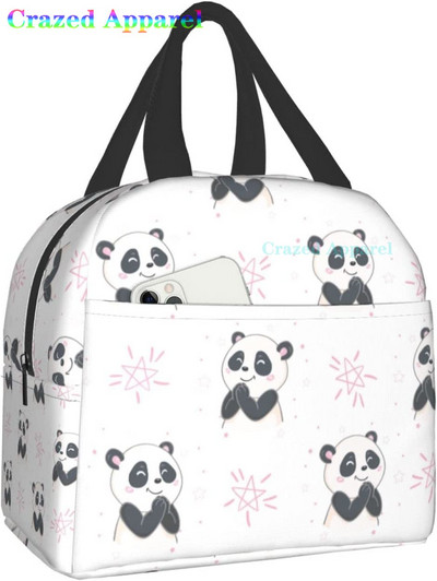 Pink Cute Panda Thermal Bento Kutija za ručak Kawaii Torbe za ručak Mali spremnici za grickalice Torba Kutije za ručak Izolirani paket leda
