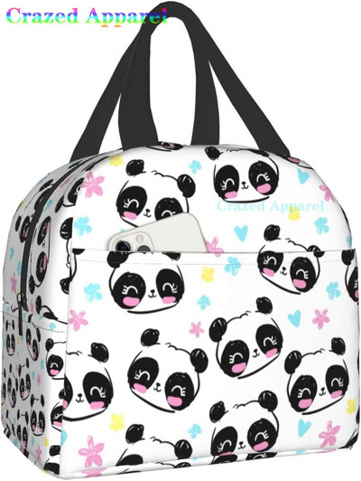 Pink Cute Panda Thermal Bento Kutija za ručak Kawaii Torbe za ručak Mali spremnici za grickalice Torba Kutije za ručak Izolirani paket leda