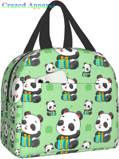 Pink Cute Panda Thermal Bento Kutija za ručak Kawaii Torbe za ručak Mali spremnici za grickalice Torba Kutije za ručak Izolirani paket leda