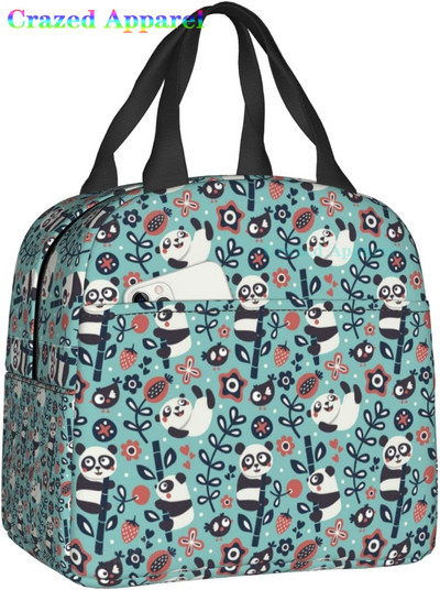 Pink Cute Panda Thermal Bento Kutija za ručak Kawaii Torbe za ručak Mali spremnici za grickalice Torba Kutije za ručak Izolirani paket leda