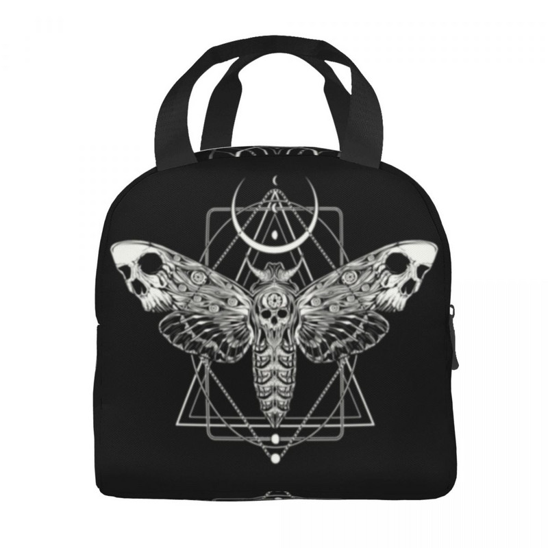 Surreal Death Moth Izolovaná obedárová taška do práce, škola, gotický gotický, vodotesný chladiaci termálny obedár pre ženy a deti