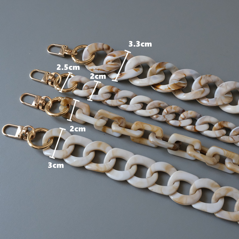 Naujas mados moters krepšio aksesuaras Retro dervos grandinės akrilo dervos grandinės krepšio rankena Vintage pečių grandinės krepšio dirželio krepšio dekoravimas