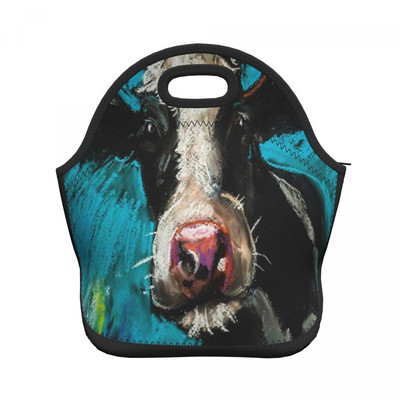 Funny Cow Neo-Prene torbe za ručak Žene Muškarci Termo izolirana višekratna periva Pic-Nic kutija za ručak