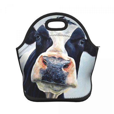 Funny Cow Neo-Prene torbe za ručak Žene Muškarci Termo izolirana višekratna periva Pic-Nic kutija za ručak