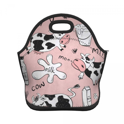 Funny Cow Neo-Prene torbe za ručak Žene Muškarci Termo izolirana višekratna periva Pic-Nic kutija za ručak