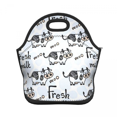Funny Cow Neo-Prene torbe za ručak Žene Muškarci Termo izolirana višekratna periva Pic-Nic kutija za ručak