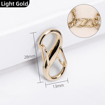 WUTA 4kom Lanac za torbicu Podešivač Kopča S-oblika remena za torbicu Skraćivanje Produžetak Kopča Naramenica Skraćivanje Golden Bag Dodaci