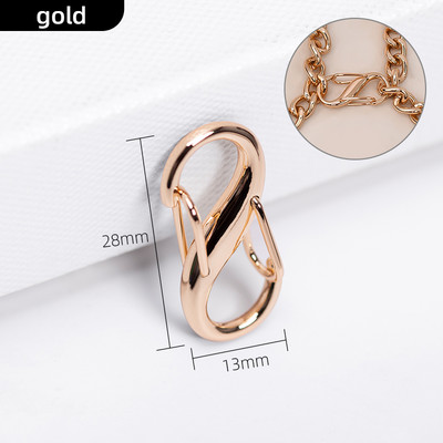 WUTA 4kom Lanac za torbicu Podešivač Kopča S-oblika remena za torbicu Skraćivanje Produžetak Kopča Naramenica Skraćivanje Golden Bag Dodaci