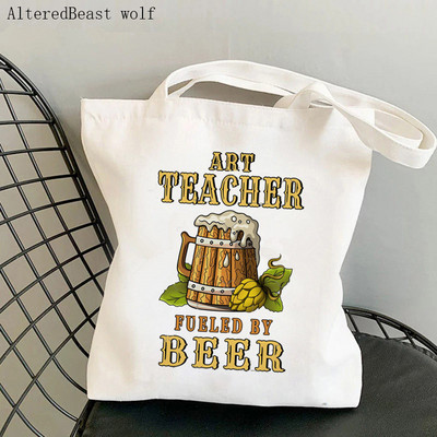 Tanári kellékek Bevásárlótáska Angol tanári nyomtatott táska Vásárlás vászon Shopper Bag lány kézitáska Vállas hölgy ajándéktáska