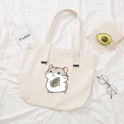 Naiste käekotid Riidest mustast lõuendist kandekott Merisea mustriga ostlemisreisid Naiste ökoloogiline korduvkasutatavad õlakotid