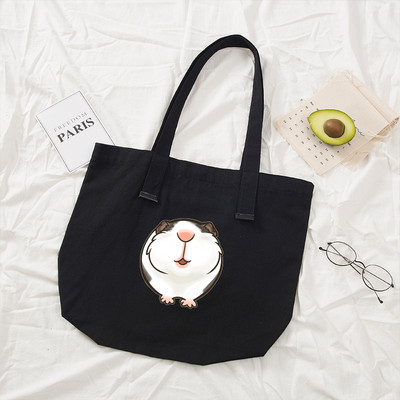 Naiste käekotid Riidest mustast lõuendist kandekott Merisea mustriga ostlemisreisid Naiste ökoloogiline korduvkasutatavad õlakotid