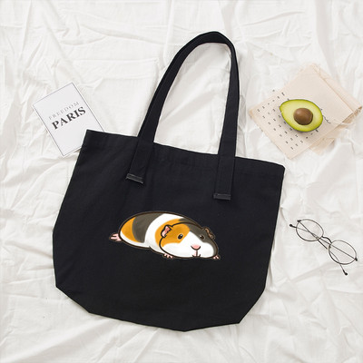 Naiste käekotid Riidest mustast lõuendist kandekott Merisea mustriga ostlemisreisid Naiste ökoloogiline korduvkasutatavad õlakotid