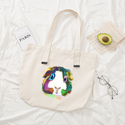 Naiste käekotid Riidest mustast lõuendist kandekott Merisea mustriga ostlemisreisid Naiste ökoloogiline korduvkasutatavad õlakotid