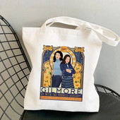 Dámska nákupná kabelka Gilmore Girls z roku 2021, plátená taška cez rameno, Harajuku, potlačená kabelka