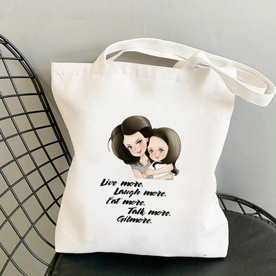 Dámska nákupná kabelka Gilmore Girls z roku 2021, plátená taška cez rameno, Harajuku, potlačená kabelka