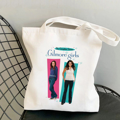 Dámska nákupná kabelka Gilmore Girls z roku 2021, plátená taška cez rameno, Harajuku, potlačená kabelka