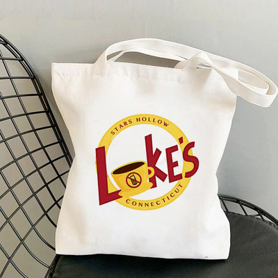 Dámska nákupná kabelka Gilmore Girls z roku 2021, plátená taška cez rameno, Harajuku, potlačená kabelka