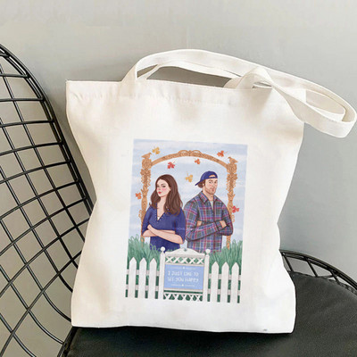 Dámska nákupná kabelka Gilmore Girls z roku 2021, plátená taška cez rameno, Harajuku, potlačená kabelka