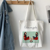 Nákupné tašky, plátená taška, plážové tašky, nákupná taška Gilmore Girls Luke's Potlačená taška pre ženy Harajuku, veľká kabelka cez rameno