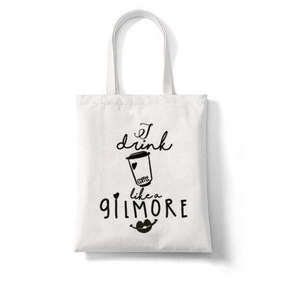 Nákupné tašky, plátená taška, plážové tašky, nákupná taška Gilmore Girls Luke's Potlačená taška pre ženy Harajuku, veľká kabelka cez rameno