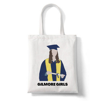 Nákupné tašky, plátená taška, plážové tašky, nákupná taška Gilmore Girls Luke's Potlačená taška pre ženy Harajuku, veľká kabelka cez rameno