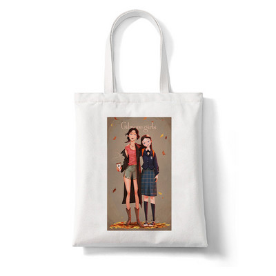 Nákupné tašky, plátená taška, plážové tašky, nákupná taška Gilmore Girls Luke's Potlačená taška pre ženy Harajuku, veľká kabelka cez rameno