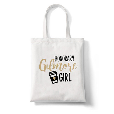 Nákupné tašky, plátená taška, plážové tašky, nákupná taška Gilmore Girls Luke's Potlačená taška pre ženy Harajuku, veľká kabelka cez rameno