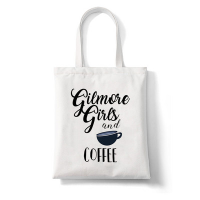 Nákupné tašky, plátená taška, plážové tašky, nákupná taška Gilmore Girls Luke's Potlačená taška pre ženy Harajuku, veľká kabelka cez rameno