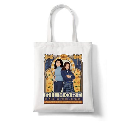 Nákupné tašky, plátená taška, plážové tašky, nákupná taška Gilmore Girls Luke's Potlačená taška pre ženy Harajuku, veľká kabelka cez rameno