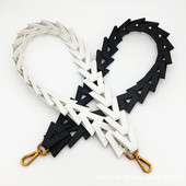 Trikampis tuščiaviduris grandinės dirželis pečių krepšiams PU odos saldainių spalva plati rankena žalvario kabyklaDiržo dirželiai Crossbody moteriškam krepšiui