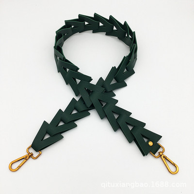 Trikampis tuščiaviduris grandinės dirželis pečių krepšiams PU odos saldainių spalva plati rankena žalvario kabyklaDiržo dirželiai Crossbody moteriškam krepšiui