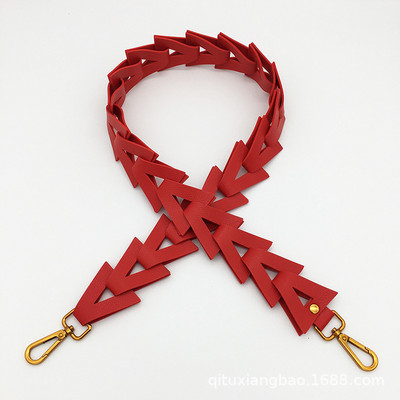 Trikampis tuščiaviduris grandinės dirželis pečių krepšiams PU odos saldainių spalva plati rankena žalvario kabyklaDiržo dirželiai Crossbody moteriškam krepšiui