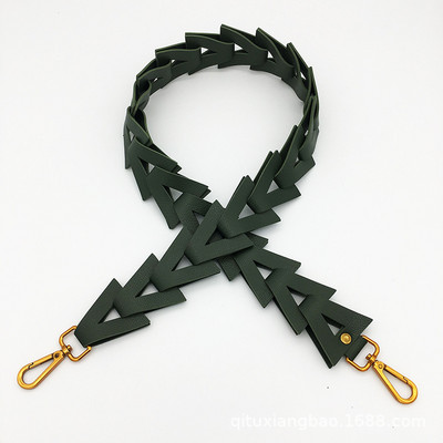 Trikampis tuščiaviduris grandinės dirželis pečių krepšiams PU odos saldainių spalva plati rankena žalvario kabyklaDiržo dirželiai Crossbody moteriškam krepšiui